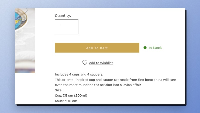 Squarespace wish list button